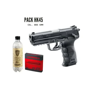 Pack Heckler & Koch HK45 bbs 6 mm co2 <2 J 6 mm