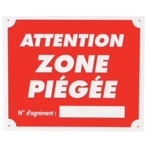 Panneau de signalisation Januel Attention zone piégée Akylux - 25 x 30 cm