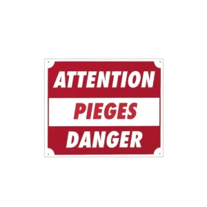 Panneaux Akilux Europarm " Attention pièges danger " 30 x 25 cm
